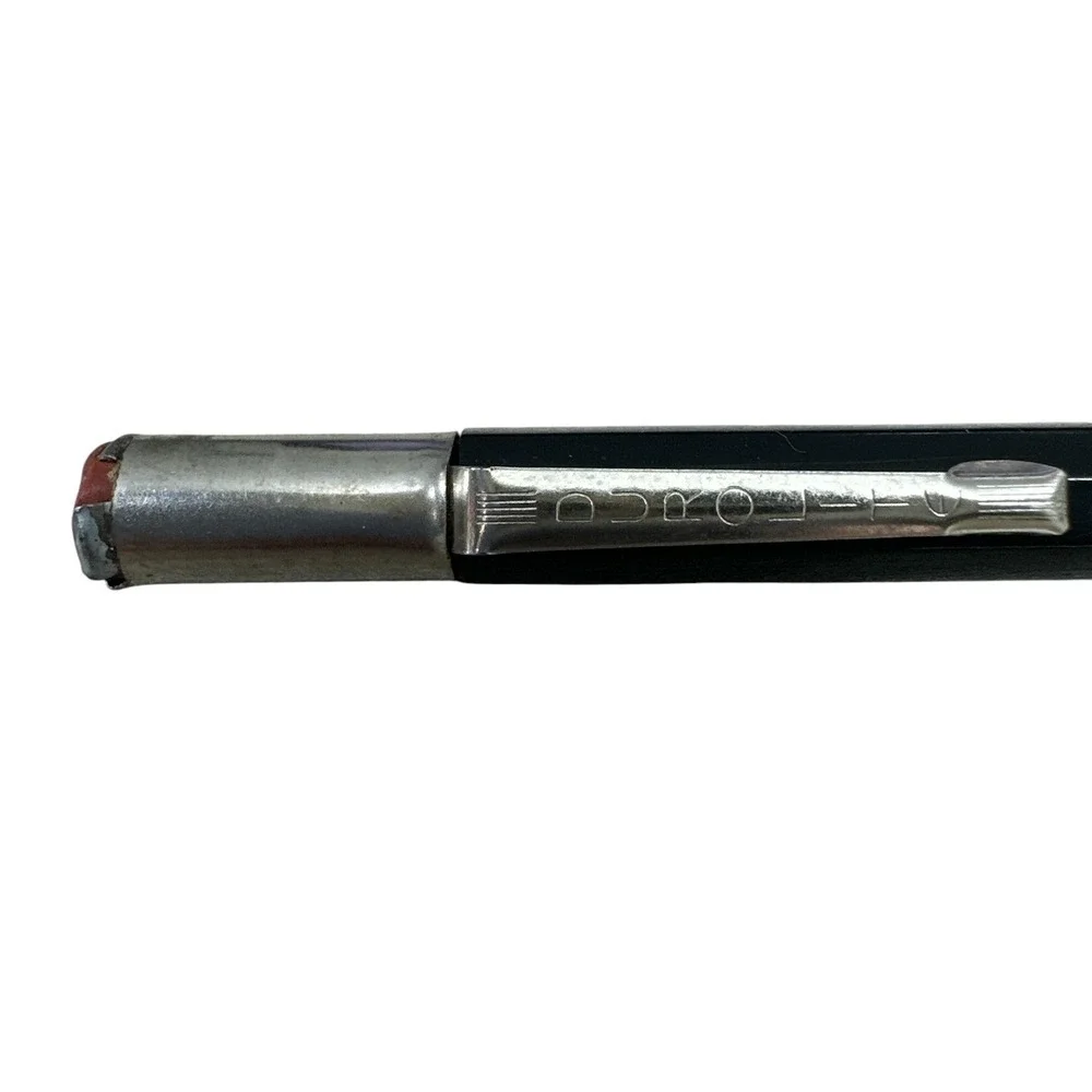 Vintage Durolite Mechanical Pencil Black Hexagonal Barrel Silver Clip Stationery